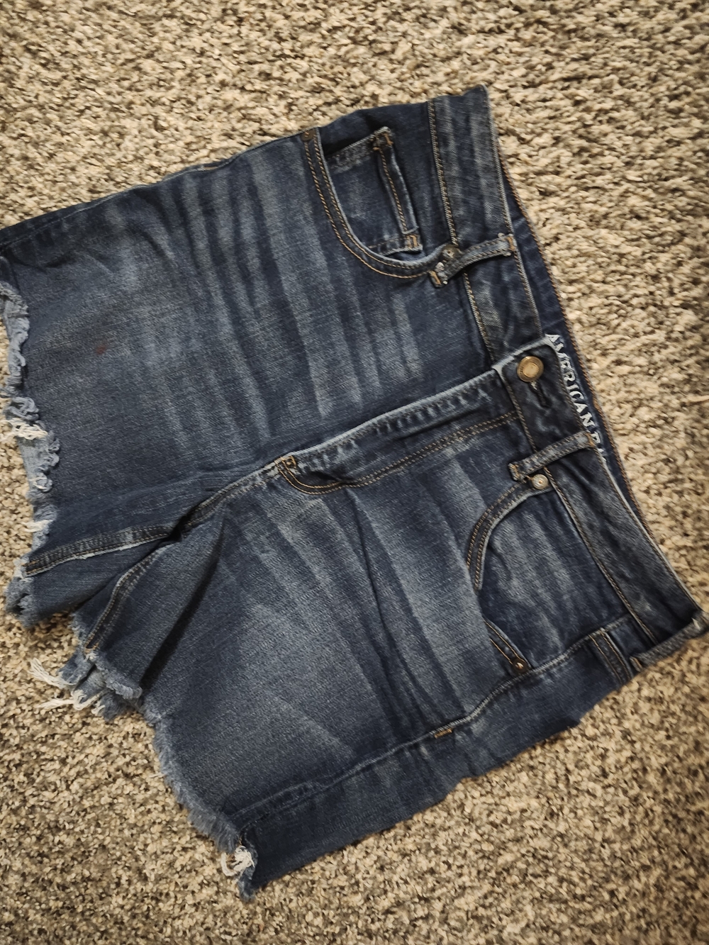 American Eagle Outfitters Dark Blue Denim Cutoff Shorts